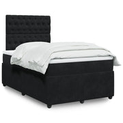 Giroletto a Molle con Materasso Nero 120x200 cm in Velluto 3292318