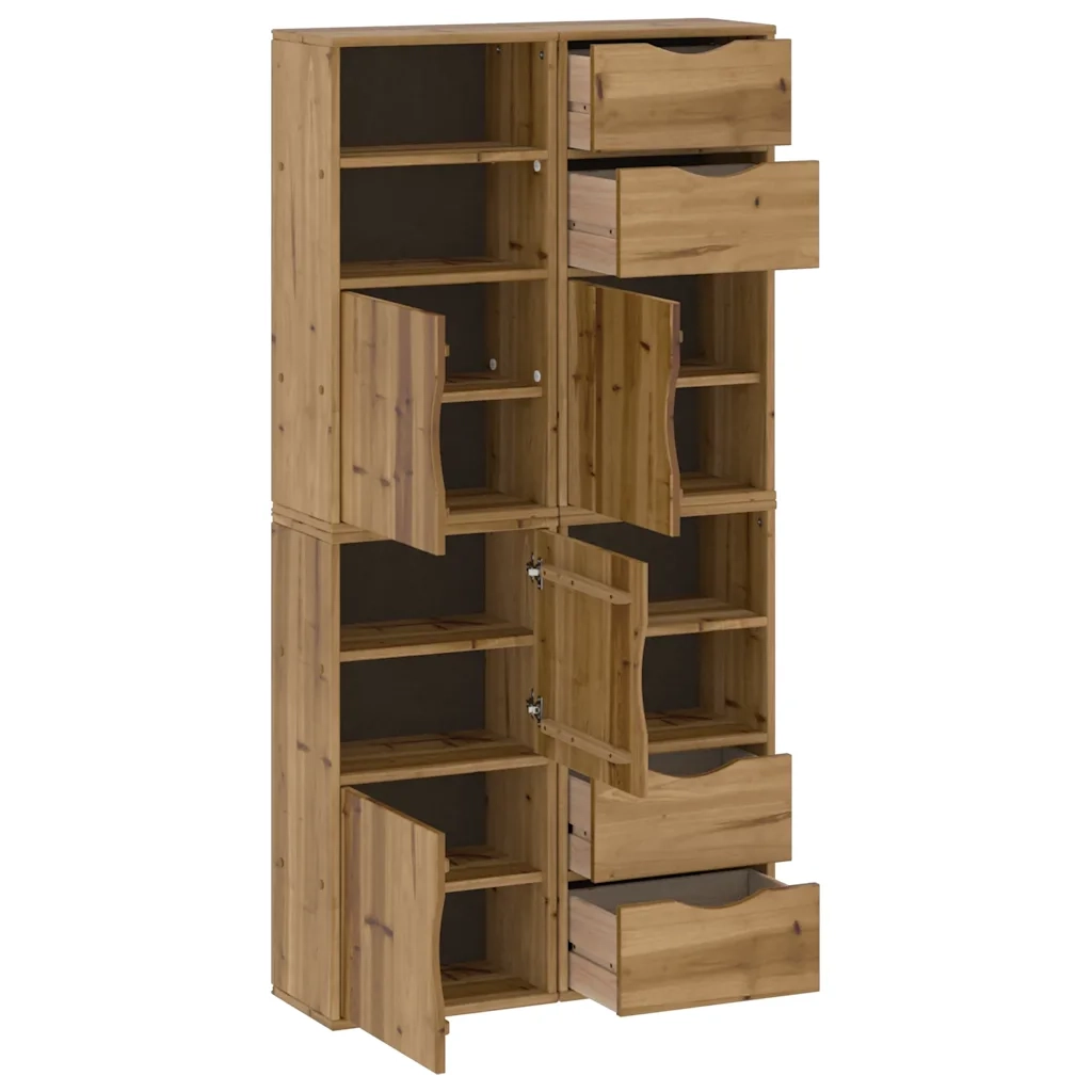 Armadietti Laterali 4 pz ODDA 40x24x79 cm Legno Massello Pino 3365348