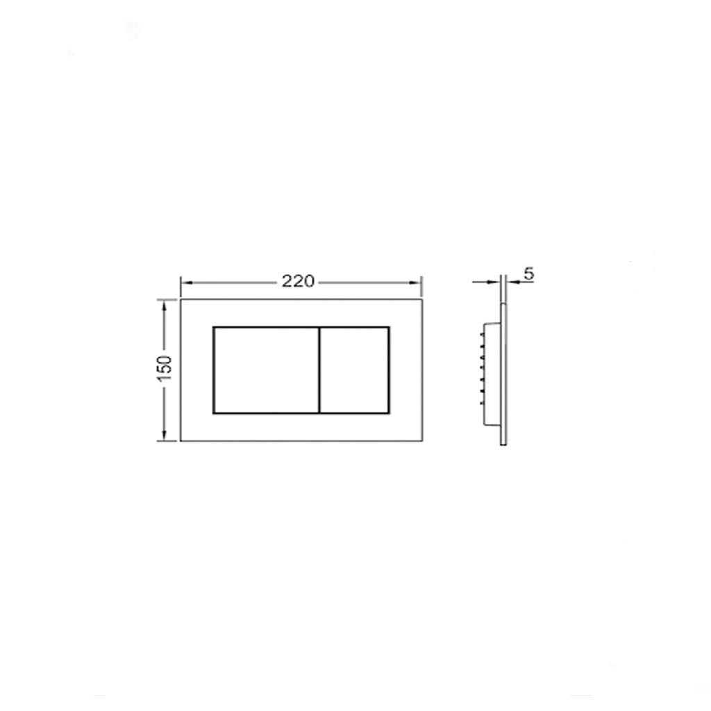 Placca cromo lucida sottile doppio scarico 9240401 tece