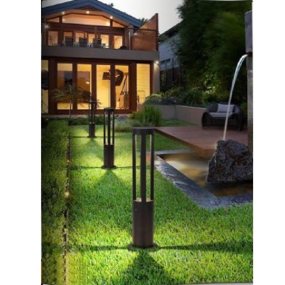 Trade Shop - Lampione Giardino Lampada 12 Watt Led Terra Esterno Ip65 Lampioncino Nero Es28 -