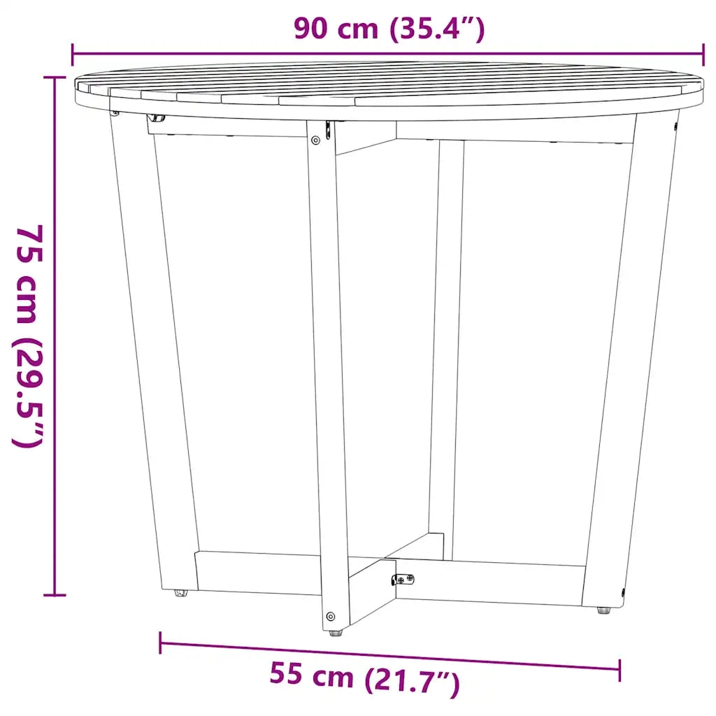 Set da pranzo da giardino da 5 pz in Legno Massello di Acacia 3334769