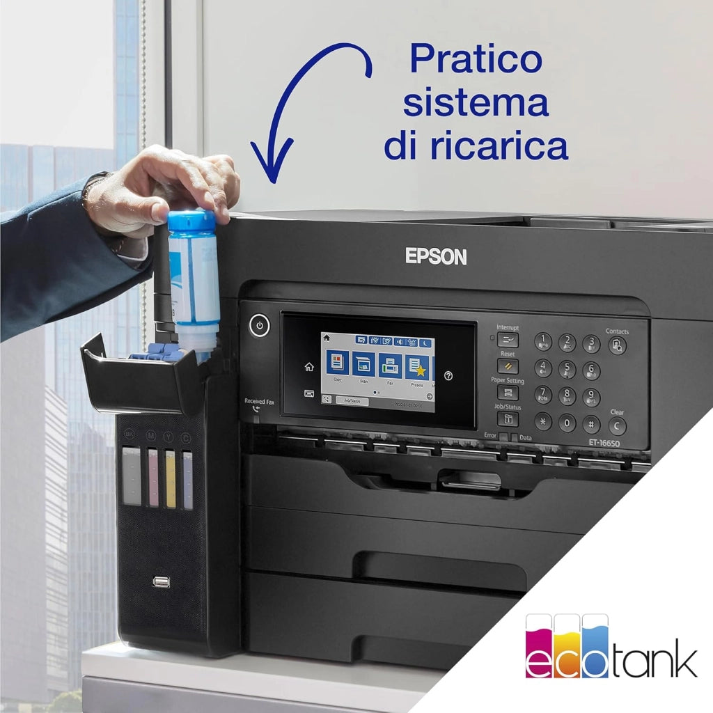 EcoTank ET-16655 Stampante multifunzione A3+ Wi-Fi con serbatoi di inchiostro ricaricabili e fax