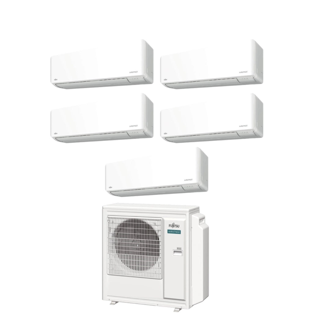Climatizzatore Condizionatore Fujitsu Penta Split Inverter serie KM AIRSTAGE 9+9+9+12+14 con AOEG36KBTA5 R-32 Wi-Fi Integrato 9000+9000+9000+12000+14000