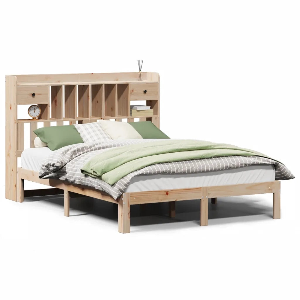 vidaXL Letto Libreria senza Materasso 140x200 cm in Legno di Pino