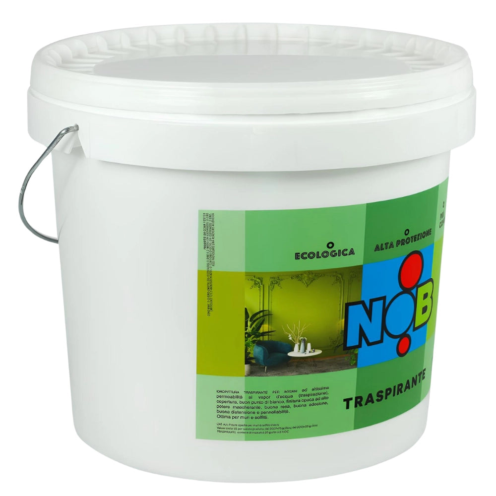 Idropittura traspirante ecologica coprente semilavabile interni bianca nob *** formato 5 kg, confezione 1