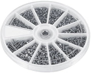 Assortimento kit di viti e dadi in acciaio inossidabile da 600 pezzi - Kit di viti e dadi per orologi e occhiali, 600 pezzi - Assortimento completo di viti M1 M1.2 M1.4 M1.6 per la riparazione di orologi e occhiali