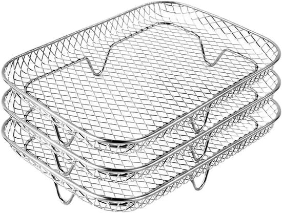 Airfryer Accessori 3 in 1 - Raccogliere Airfryer in Rame Inossidabile - 3 Pannelli di Raffreddamento per Forno - Dimensioni: 19 cm L x 13,5 cm H x 9,4 cm H - 3 pezzi