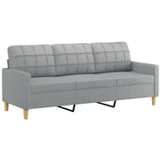 Divano | Divano da soggiorno | Sofa a 3 Posti Grigio Chiaro 180 cm in Tessuto