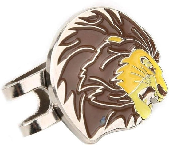 Marcatore di buca da golf - Portatile - Forti magneti - Leone - Carino - Magnetico - Clip per cappello da golf