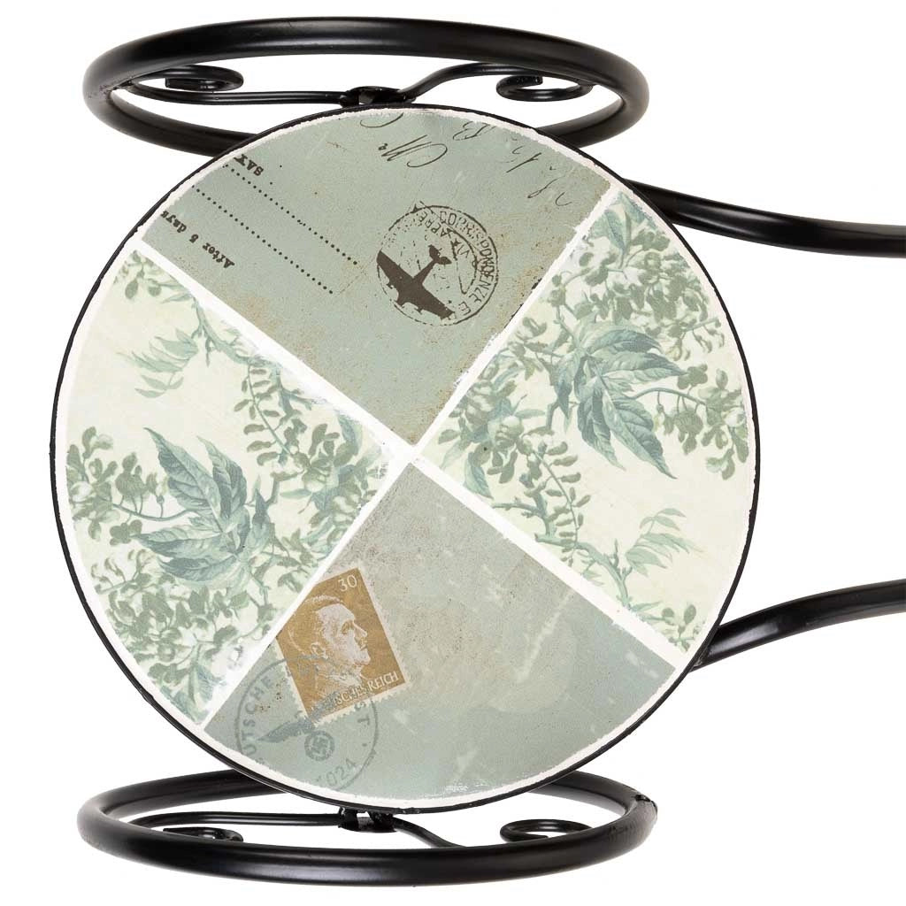 Supporto bici in mosaico Verde chiaro e ferro battuto 53x23,5x36h