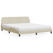 Letto con Materasso Dover Crema 180x200 cm in Tessuto