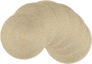 Set di 6 piatti rotondi per tavola, lavabili, 38 cm, piatti rotondi intrecciati, sottopiani rotondi per tavola, resistente al calore per cucina, tavola da pranzo, matrimonio, dorato