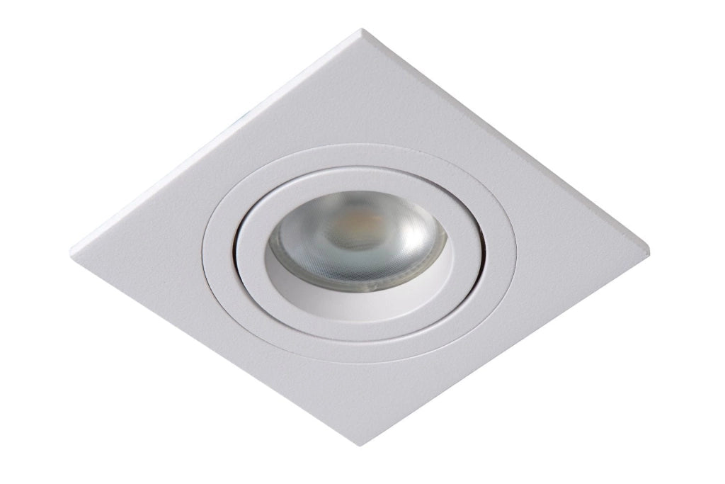 Faretto incasso soffitto Lucide Tube GU10 bianco quadrato