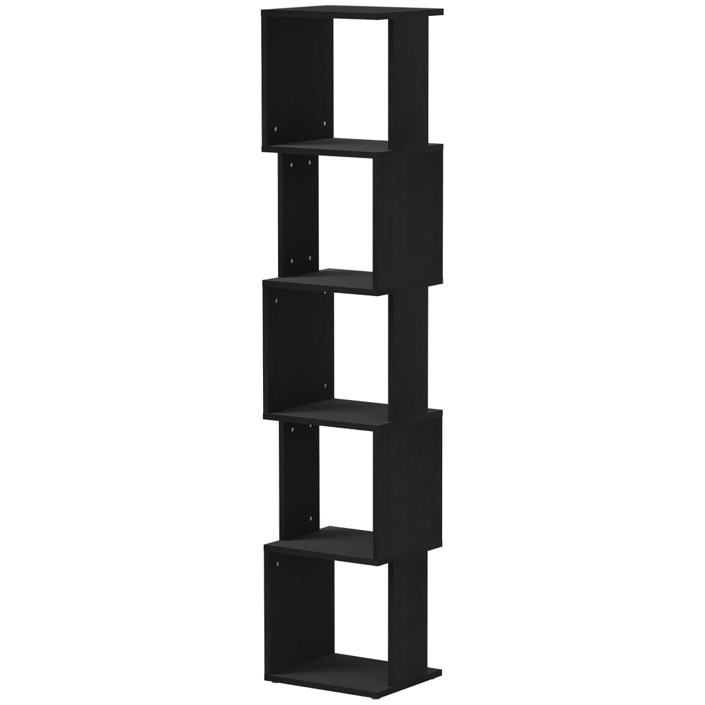 Libreria a 5 Livelli Design Moderno ¨C Xylo ¨C Scaffale Ripiani Legno Nero per Soggiorno Ufficio