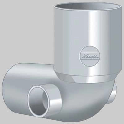 CURVA WC CON DUE ATTACCHI LATERALI  Ø 100  50/50     NICOLL