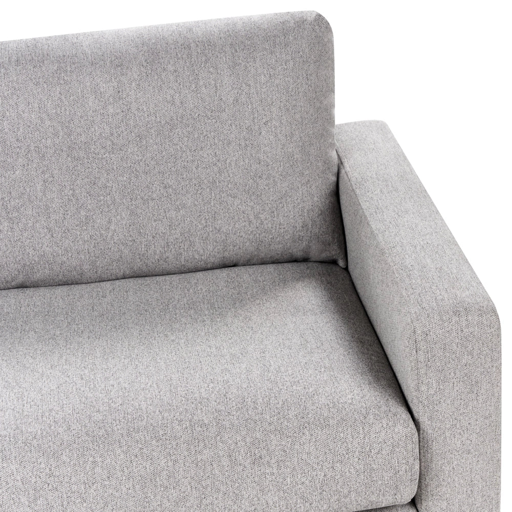 Divano 3 posti in tessuto grigio con gambe in legno chiaro soggiorno stile moderno