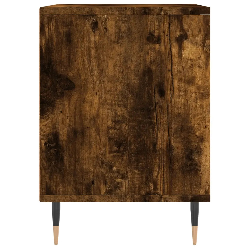 Comodini 2pz Rovere Fumo 40x35x50 cm in Legno Multistrato 830711
