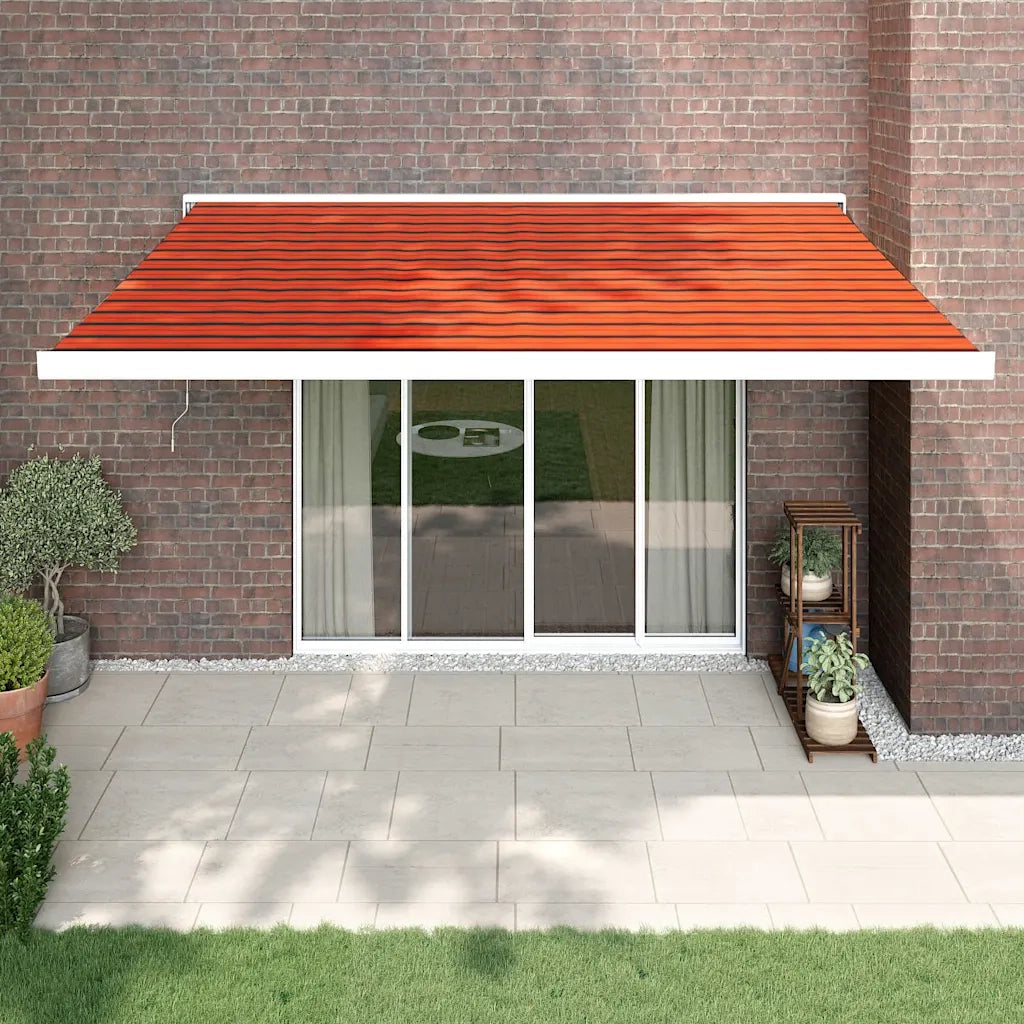 Tenda Sole Retrattile Arancione Marrone 4x3m Tessuto Alluminio 3154593