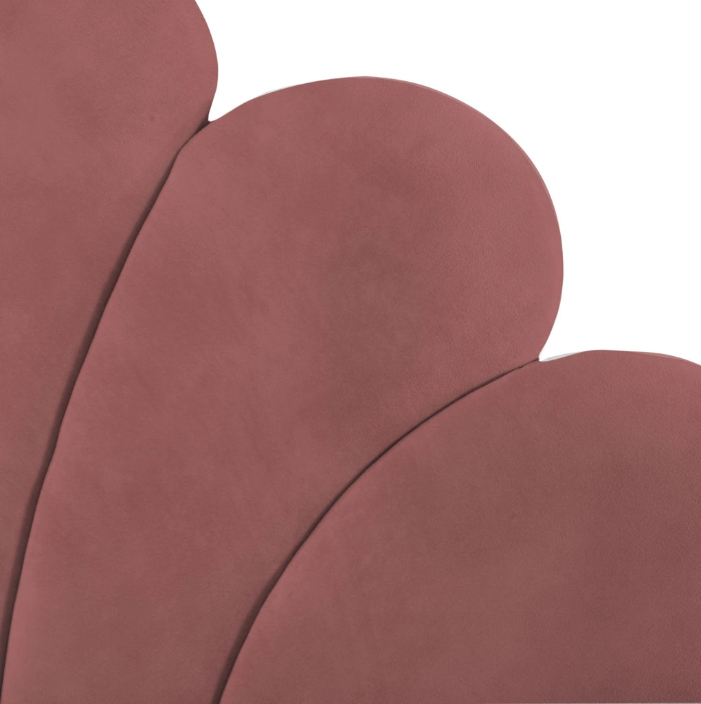 Letto matrimoniale 140x200 cm; contenitore idraulico; velluto rosa (Senza materasso)