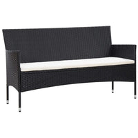 Set Divani da Giardino 5 pz con Cuscini in Polyrattan Nero 45893