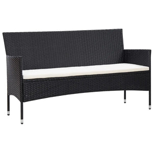 Set Divani da Giardino 5 pz con Cuscini in Polyrattan Nero 45893
