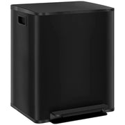 Cestino doppio con coperchio soft-close e resistente impronte ¨C Zephmum ¨C Acciaio inossidabile, Nero