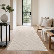 Runner per ingresso in tessuto beige antiscivolo, 80x240cm, copri scalino moderno per soggiorno, camera da letto