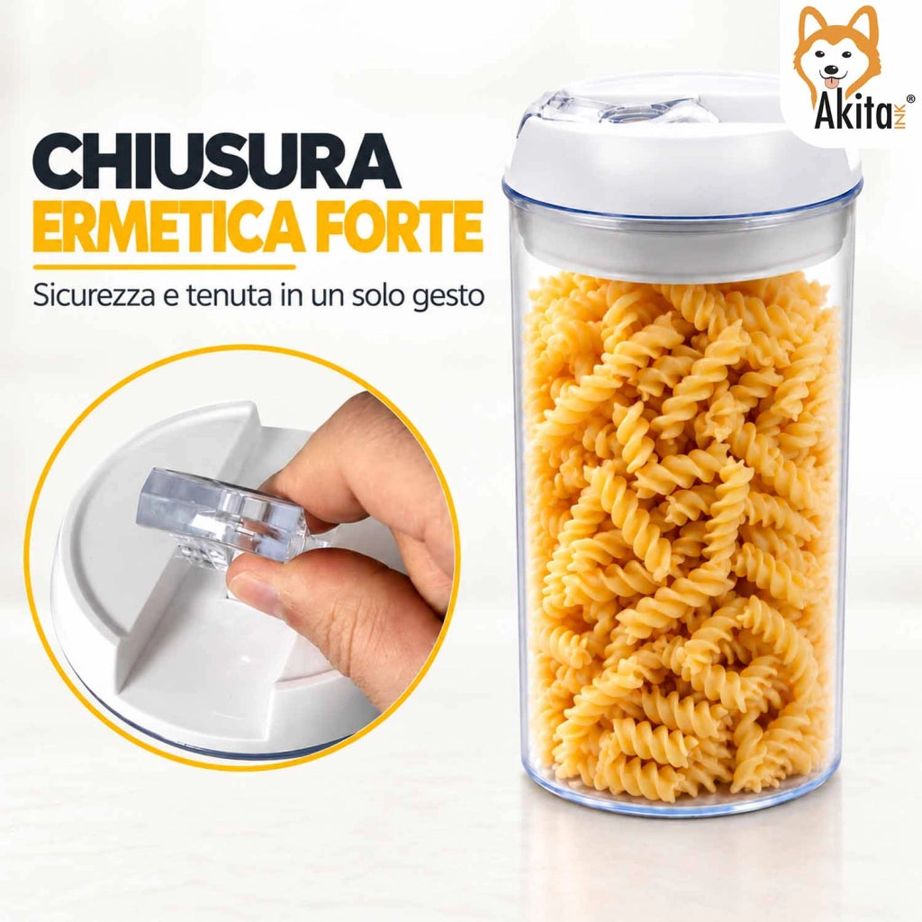 Akitaink Set 2 Contenitori Ermetici Rotondi 2 L in Plastica