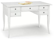 Scrivania arte povera 5 cassetti legno bianco 150x65x81 (1110) - Mobili 2G