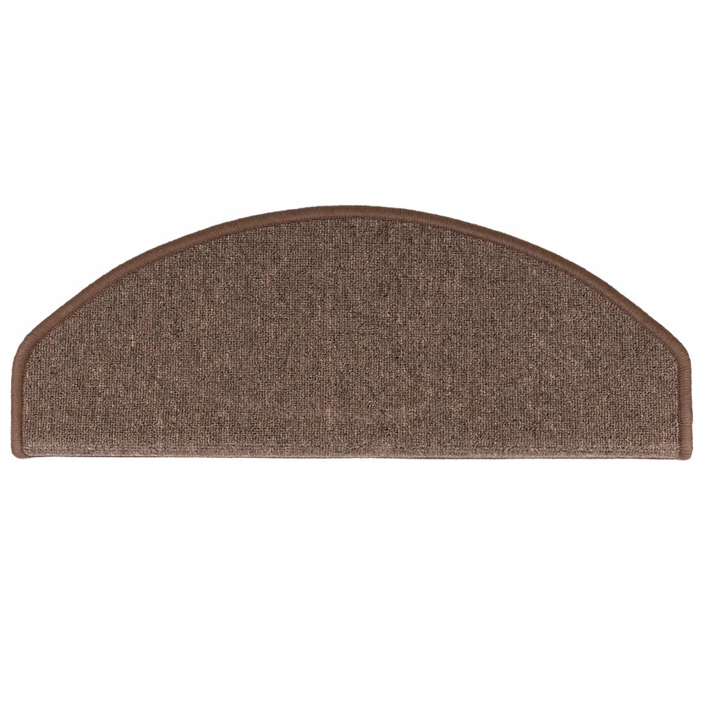 Tappetini per scale 15 pz 65x24x4 cm Marrone caffè Semicircolari Grandi 133888