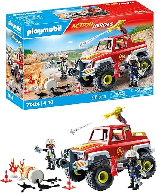 PLAYMOBIL | Action Heroes | Pick-up dei pompieri | Auto dei pompieri,Età 4-10 anni