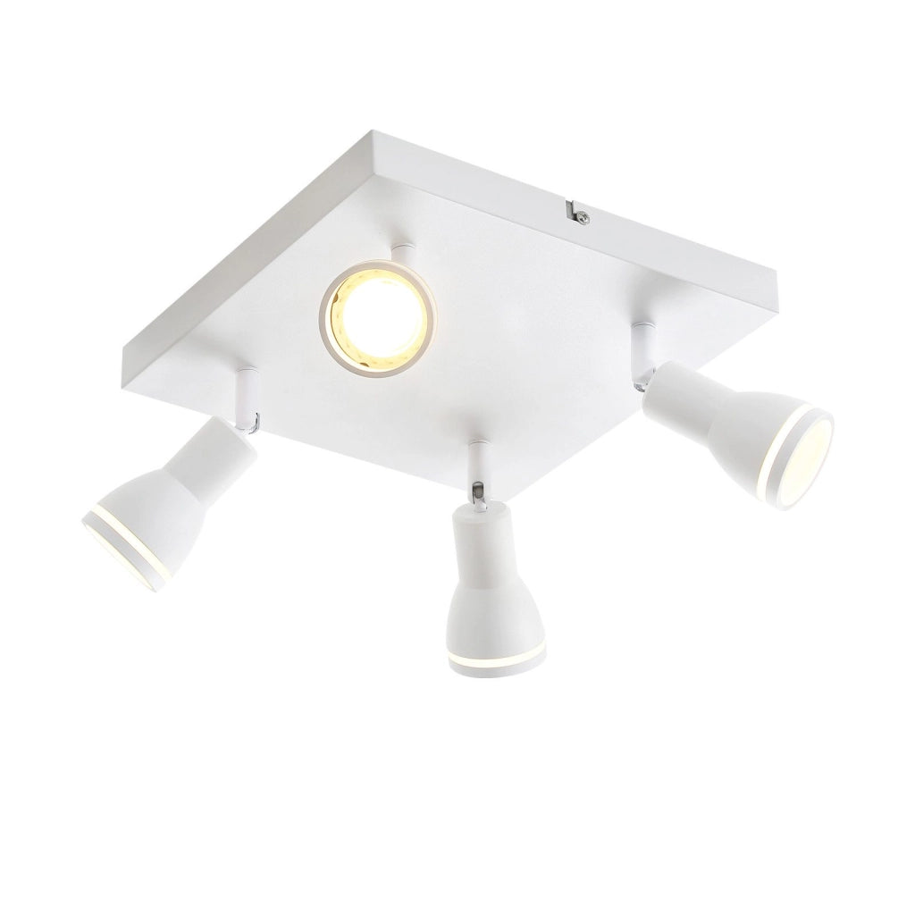 ZMH Faretto da soffitto LED bianchi 4 luci GU10 orientabili quadrati anche parete senza lampadina