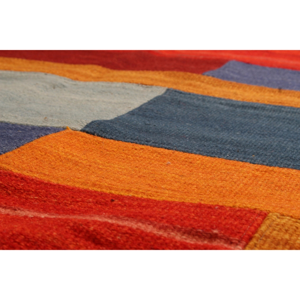Tappeto Kilim Intenso in Lana e Cotone Multicolore