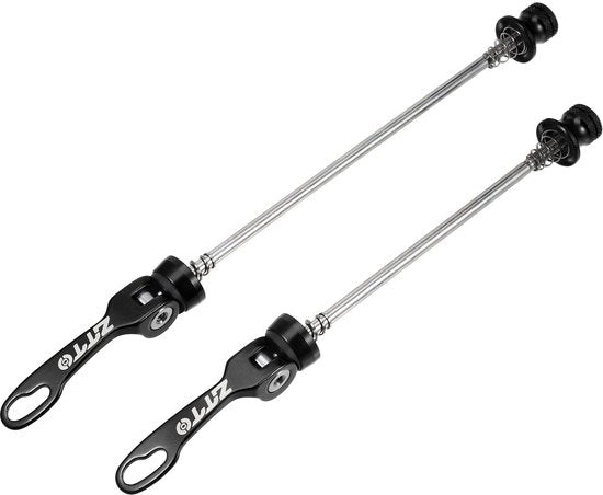 Bicicletta - Borse a Chiusura Rapida - 2 Pezzi - Lega di Alluminio/Acciaio - Forma di Chiusura Universale - Chiusura Anteriore 15cm - Chiusura Posteriore 18.5cm - Nero - Borsa per Bicicletta