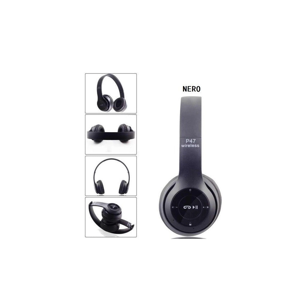 Trade Shop - Cuffie Bluetooth Stereo P47 Per Smartphone E Computer Wireless -