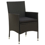 Sedie da Giardino con Cuscini 2 pz in Polyrattan Nere 316681