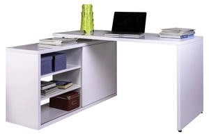 KIT SCRIVANIA CM.150X69/120X74H BIANCO LUCIDO