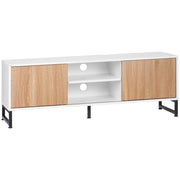 Easycomfort Mobile TV Moderno 50" max in Truciolato e Acciaio con 2 Ripiani Aperti e 2 Armadietti Chiusi, 120x39.5x45 cm