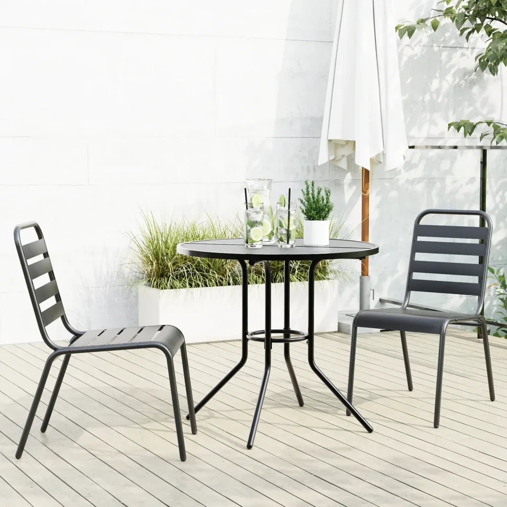 Sedie da Cucina Impilabili 3 pz Antracite in Acciaio Verniciato 3283764