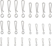 Visaas Rigs 120 pezzi - Diverse misure 0-5 - Diametro del filo 0,6-1,2 mm - Lunghezza 11,6-28 mm - Acciaio inox alto contenuto di manganese - Argento - Visclips