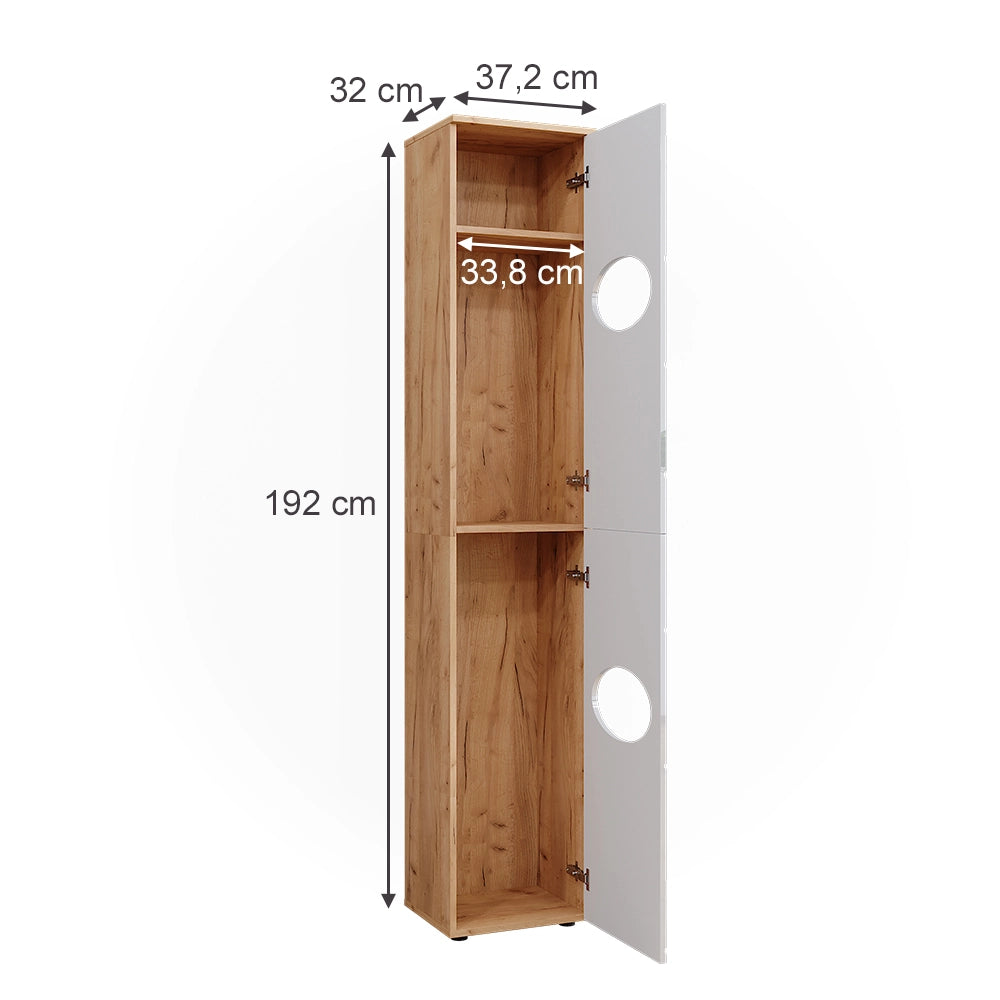 Vicco Mobiletto Rovere Goldkraft/bianco lucido 37.2 x 192 cm