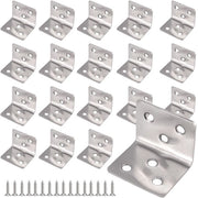 Connettore angolare in acciaio inossidabile 20 pezzi - supporto angolare a 90 gradi - dimensioni 40 x 40 x 2 mm - inclusi 120 viti - supporto stabile