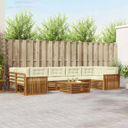 Set di divani da esterno con cuscino 8 pcs Naturale e Crema