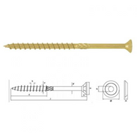 Viti autoforanti legno performant strong diametro 4,5 mm zincate gialle *** lunghezza 70, pezzi 200, confezione 1