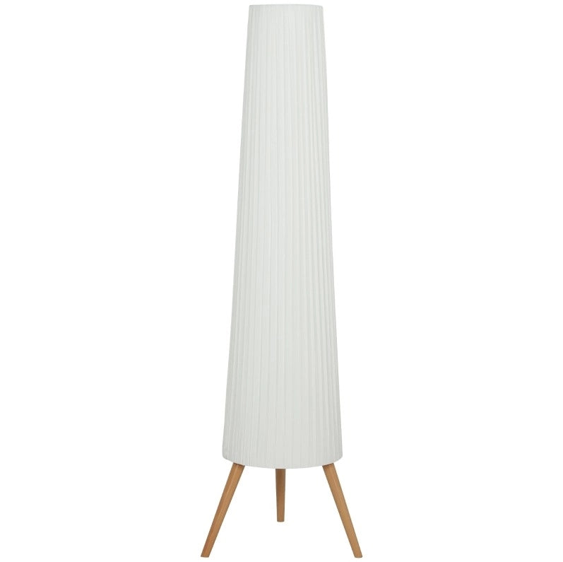 Lampada da terra 46x46x153 cm dimmerabile con interruttore a pedale in legno bianco