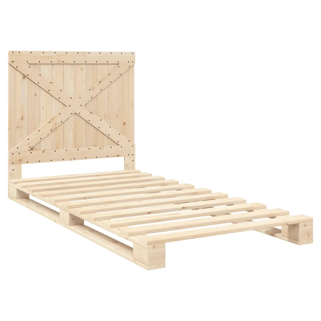 Giroletto con Testiera 100x200 cm Legno Massello di Pino 3281569