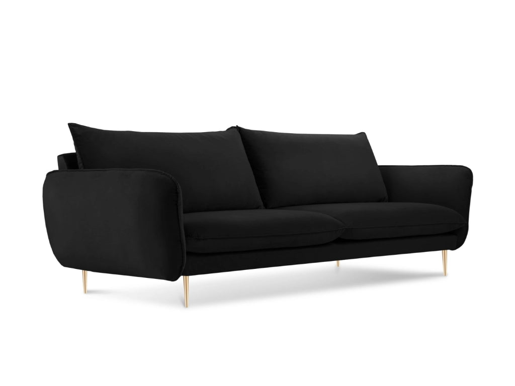 Cosmopolitan Design - Divano "Vienna" 4 posti in velluto nero 