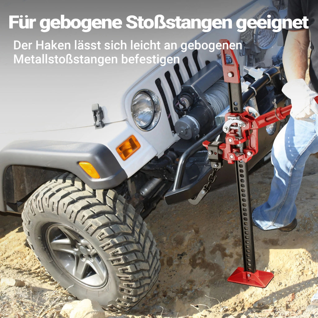 Farm Jack – Profi-Set für extreme Einsätze, Wagenheber bis 3000 kg mit Stützplatte, Radhebe-Adapter, Stoßstangen-Adapter, Reserverad-Halterung, Winden- & Klemmbefestigung