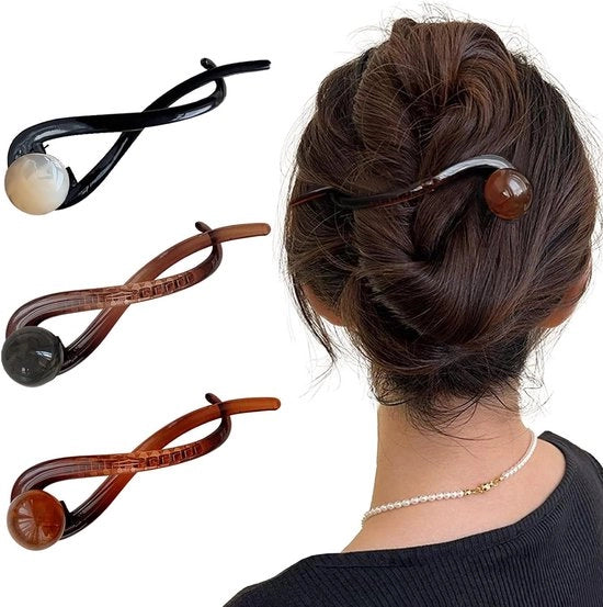 3 set di clip per capelli a forma di banana per donne