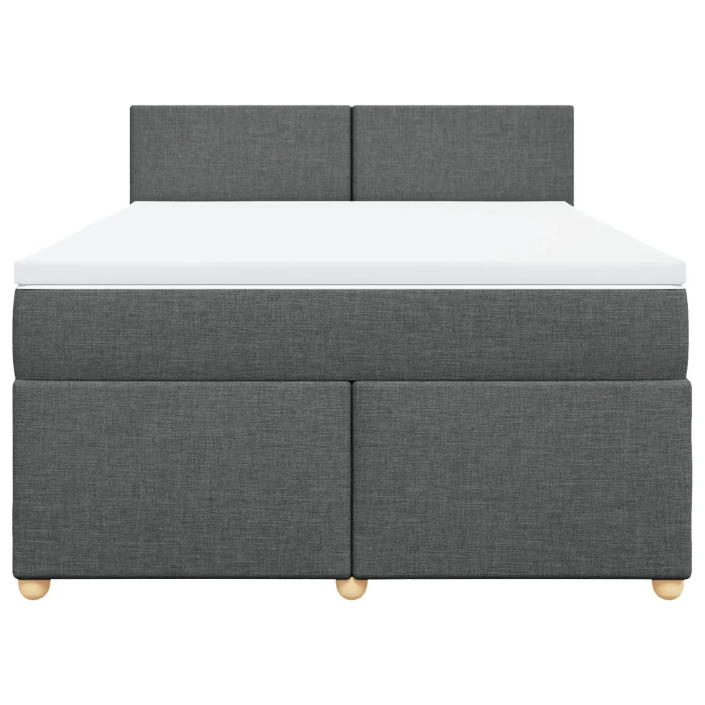 Giroletto a Molle con Materasso Grigio Scuro 140x200cm Tessuto